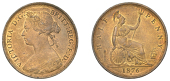 Victoria (1837-1901), Halfpenny, 1876h (F 326; BMC 1814; S 3957). Lightly toned but with much original colour,...