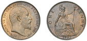 Edward VII (1901-1910), Penny, 1902, low horizon (F 156; BMC 2205; S 3990A). Toned with some original colour,...