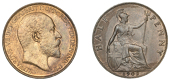 Edward VII (1901-1910), Halfpenny, 1902, low horizon (F 380; BMC 2220; S 3991A).  Almost extremely fine, rare	 £70-£90