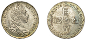 William III (1694-1702), Sixpence, 1697, third bust, later harp, small crowns (ESC 1567; S 3542). Lustrous, good...