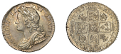 George II (1727-1760), Sixpence, 1736, roses and plumes (ESC 1747; S 3707). Fields bright and reflective but with...