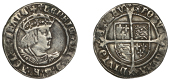 Henry VIII (1509-1547), Second coinage, Groat, Tower, mm. lis on obv., rose on rev., bust D, reads agl z franc,...