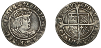 Henry VIII (1509-1547), Second coinage, Groat, Tower, mm. lis on obv., rose on rev., bust D, reads agl z franc,...
