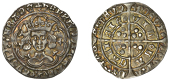 Henry VI (First reign, 1422-1461), Groat, Pinecone-Mascle, Calais, mm. crosses IIIb/V, reads rex, mascle and...