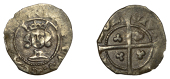 Henry IV (1399-1413), Heavy coinage, Halfpenny, reads [henr]icvs, 0.52g/10h (Withers 3; N 1352-3; S 1723-4)....