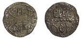 Kings of Mercia, Offa (757-96), Penny, Light coinage, Canterbury, Ethelnoth, offa rex in two lunettes, pellet-line...
