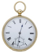 George Wadham, Bath. A gold open-faced watch, 1867.
Movement: gilded three quarter plate, lever escapement, no....