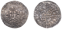 James II (1437-1460), Second coinage, Second issue, Groat, type IIIb, Edinburgh, mm. crown, tressure of nine arcs,...