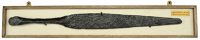 British Iron Age, Late First Millennium BC, Sword Money, a large bay-leaf shaped iron currency bar, hilt with long...