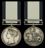 The Naval General Service medal awarded to Commander William Edwards, Royal Navy, for his services as a Midshipman...