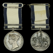 The Naval General Service medal awarded to Admiral Robert Patton, Royal Navy, for his services as a Midshipman on...