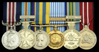 A rare Korea War M.M. group of six awarded to Corporal J. F. Thomas, Royal Australian Medical Corps, who saved...