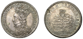 Charles I, Scottish Coronation, 1633, a struck silver medal by N. Briot, crowned bust left, wearing intricate lace...