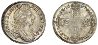 William III, Shilling, 1697, first bust (ESC 1117; S 3497). About extremely fine, attractively toned	 £180-£220