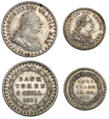 George III, Bank of England, Three Shillings, 1811, type A1/1, One Shilling and Sixpence, 1811 (S 3769, 3771) [2]....