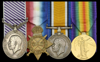 A rare Great War D.F.M. group of four awarded to Chief Mechanic S. H. Crook, Royal Air Force, late Royal Naval Air...