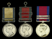 The rare Military and Naval General Service medal pair awarded to Major-General James Clarke, Royal...