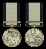 The Naval General Service medal awarded to Philip Lamb for his services as a Landsman on board the Boadicea in her...