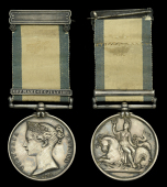 The Naval General Service medal awarded to Lieutenant Joseph F. Thompson, Royal Navy, for his services on board the...