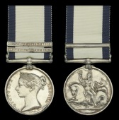 The 2-clasp Boat Service Naval General Service medal awarded to Lieutenant George M. Donlevy, Royal Navy, for his...