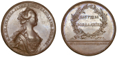 Russia, Liberal Economy Society of Russia, undated, a bronze Medal by T. Ivanov, crown and mantled bust right, rev....