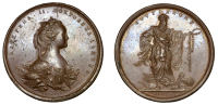Russia, St. Petersburg Imperial Academy of Art, 1785, a bronze Medal by G. C. Waechter and P. L. Vernier, crowned...