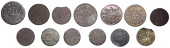 WILTSHIRE, Salisbury, Jonathan Hill, Halfpenny, 1668, 1.50g/6h (N 5562; BW. 197); William Joyce, Farthing, 1652,...