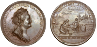 Russia, Migration of Christians from the Crimea to Russia, 1779, a bronze Medal by C. Leberecht and J.G. Warchter,...
