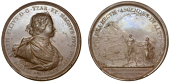 Russia, Accession to the Throne of Peter the Great, 1682, a bronze Medal by S. Yudin, laureate, draped and armoured...