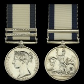 The 2-clasp Naval General Service medal awarded to Commander W. S. Stanhope, Royal Navy, for his services as a...