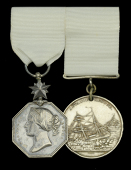 The rare First Grinnell Arctic Expedition Pair awarded to Thomas Dunning, Seaman, United States Navy, for services...