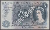 Bank of England, John B. Page, £5, 1971, serial number 03C 000001, original paper, uncirculated and spectacular...