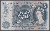 Bank of England, John B. Page, £5, 1971, serial number 03C 000004, original paper, good very fine to about...