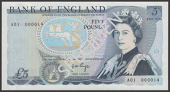 Bank of England, John B. Page, £5, 11 November 1971, serial number A01 000014, uncirculated, a lovely example of a...