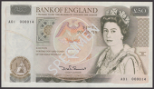 Bank of England, David H. F. Somerset, £50, 20 March 1981, serial number A01 000014, light handling and one corner...