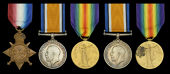 Family Group:

Three: Sergeant W. S. Headrick, 17th (3rd Glasgow Commercials) Battalion, Highland Light Infantry,...