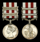 The Indian Mutiny Medal awarded to Boatswain’s Mate John Harrison, Royal Navy, a member of Shannon’s Naval...