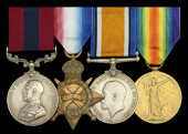 A Great War ‘Mesopotamia’ D.C.M. group of four awarded to Private G. Reid, 1st Battalion, Highland Light...