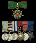 The Victorian campaign group of seven awarded to Admiral G. S. Bosanquet, Royal Navy, twice mentioned in despatches...