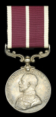 Army Meritorious Service Medal, G.V.R., 1st issue (14188 Pte. -A.Sjt:- J. Johnston. 16/High: L.I.) minor edge nicks,...