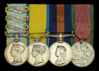 The Victorian campaign group of four awarded to Robert Carron, Captain of the After Guard, Royal Navy

Crimea...