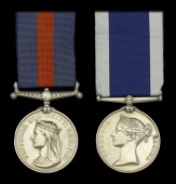 The rare New Zealand campaign pair awarded to George Loxley, Ordinary Seaman on board the Curacoa, later H.M. Coast...