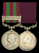 Pair: Sergeant F. Hopper, Highland Light Infantry

India General Service 1895-1902, 1 clasp, Punjab Frontier...