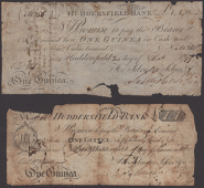 Huddersfield Commercial Bank, for Silvester Sikes & Co, 1 Guinea, 2 December 1799, serial number Ab 255; also 1...