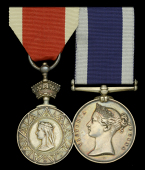 The Abyssinia and long service pair awarded to Petty Officer A. L. McDonald, Royal Navy, Boatswain’s Mate aboard...