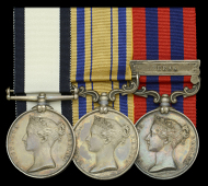 The extremely rare Perak Expedition C.G.M. group of three awarded to Petty Officer 1st Class H. Thompson, Royal...