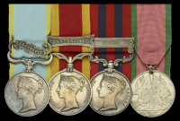 The Victorian campaign group of four awarded to Captain F. Stirling, Royal Navy, who was specially promoted for his...