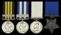 The exceptional Victorian exploration and campaign group of four awarded to Commander Wyatt Rawson, Royal Navy,...
