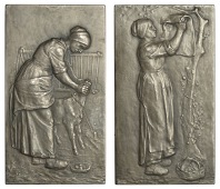 FRANCE, Paysannes du Berry, or Paysanne au Panier [Peasant Women from Berry, or Peasant Woman with Basket], 1910...