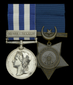 The Sudan pair awarded to Lieutenant W. H. H. Montresor, R.N., mentioned in despatches for El-Teb and killed in...